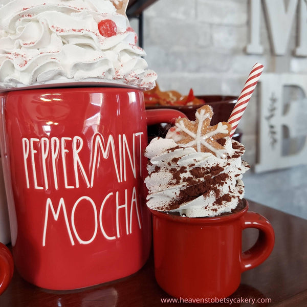 Peppermint Mocha Mug Topper w/Mini Mug - Heavens To Betsy Cakery