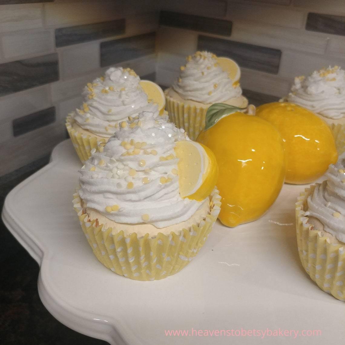 FAKE Lemon Cupcake - Heavens To Betsy Cakery