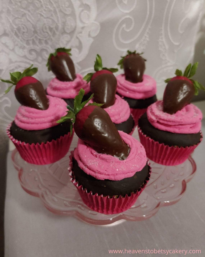 FAKE Chocolate Strawberry Cupcake - Heavens To Betsy Cakery