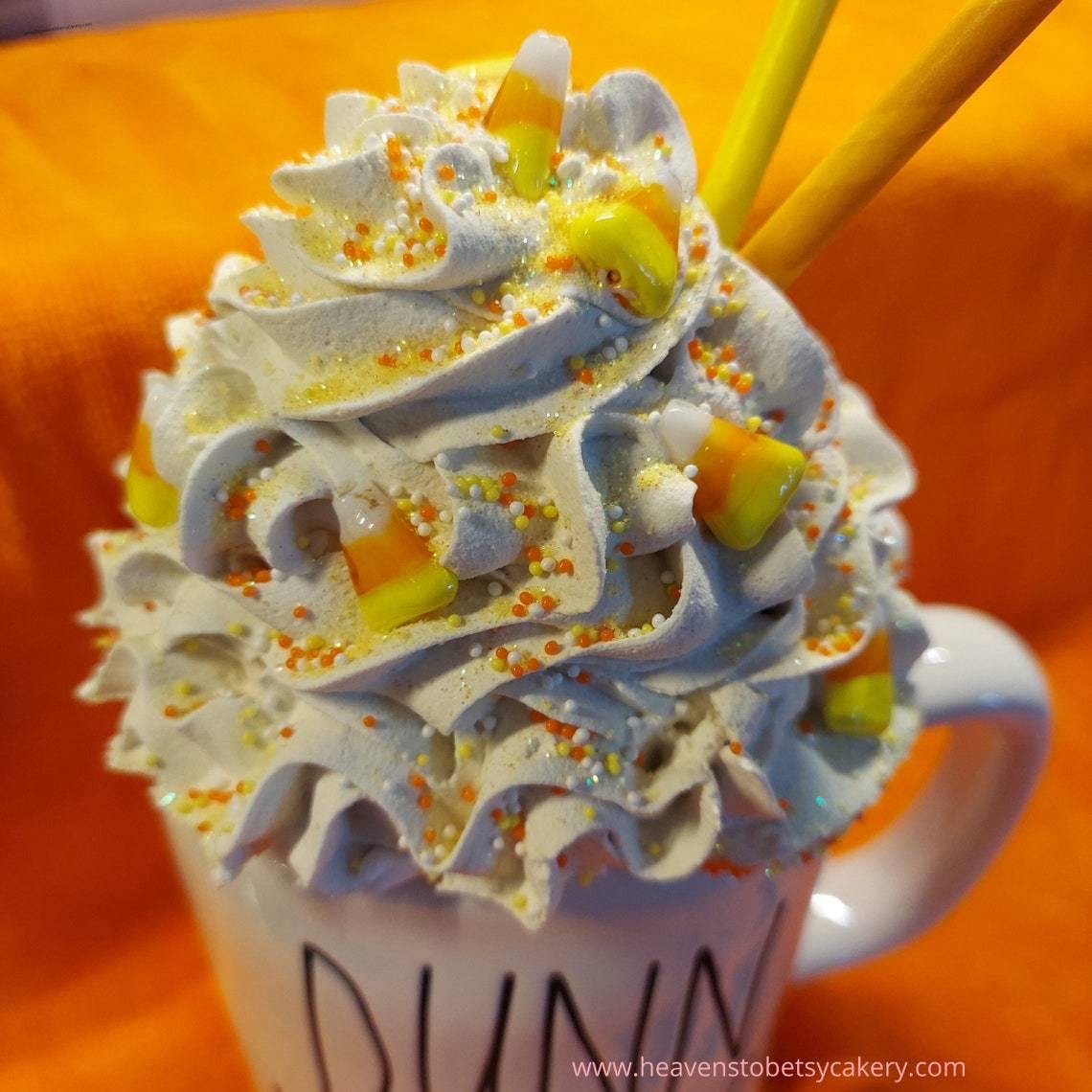 Candy Corn Mug Topper - Rae Dunn inspired - Heavens To Betsy Cakery