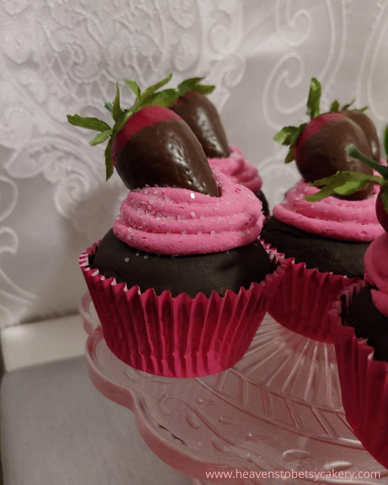 FAKE Chocolate Strawberry Cupcake - Heavens To Betsy Cakery