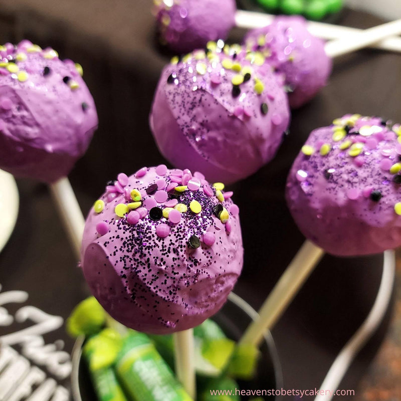 FAKE Purple Spooky Cake Pops - Heavens To Betsy Cakery