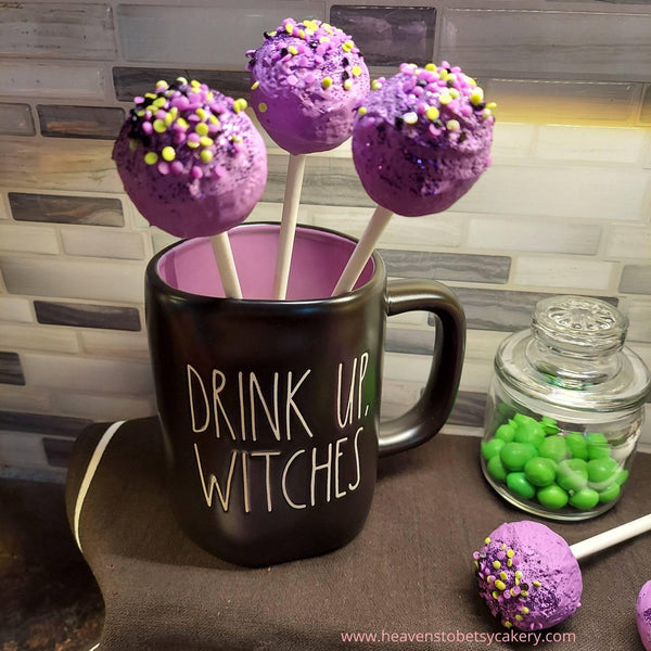 FAKE Purple Spooky Cake Pops - Heavens To Betsy Cakery