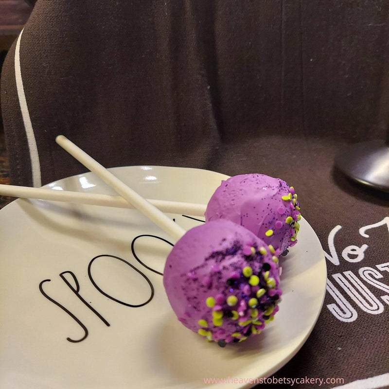 FAKE Purple Spooky Cake Pops - Heavens To Betsy Cakery