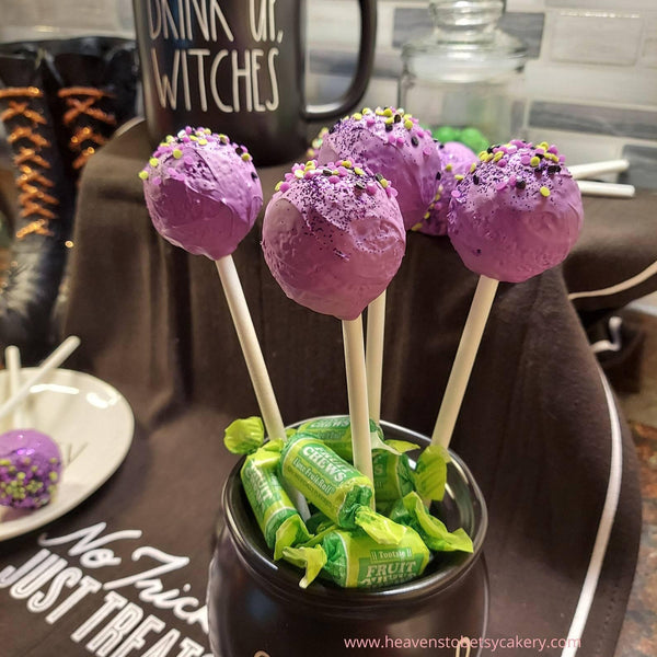 FAKE Purple Spooky Cake Pops - Heavens To Betsy Cakery