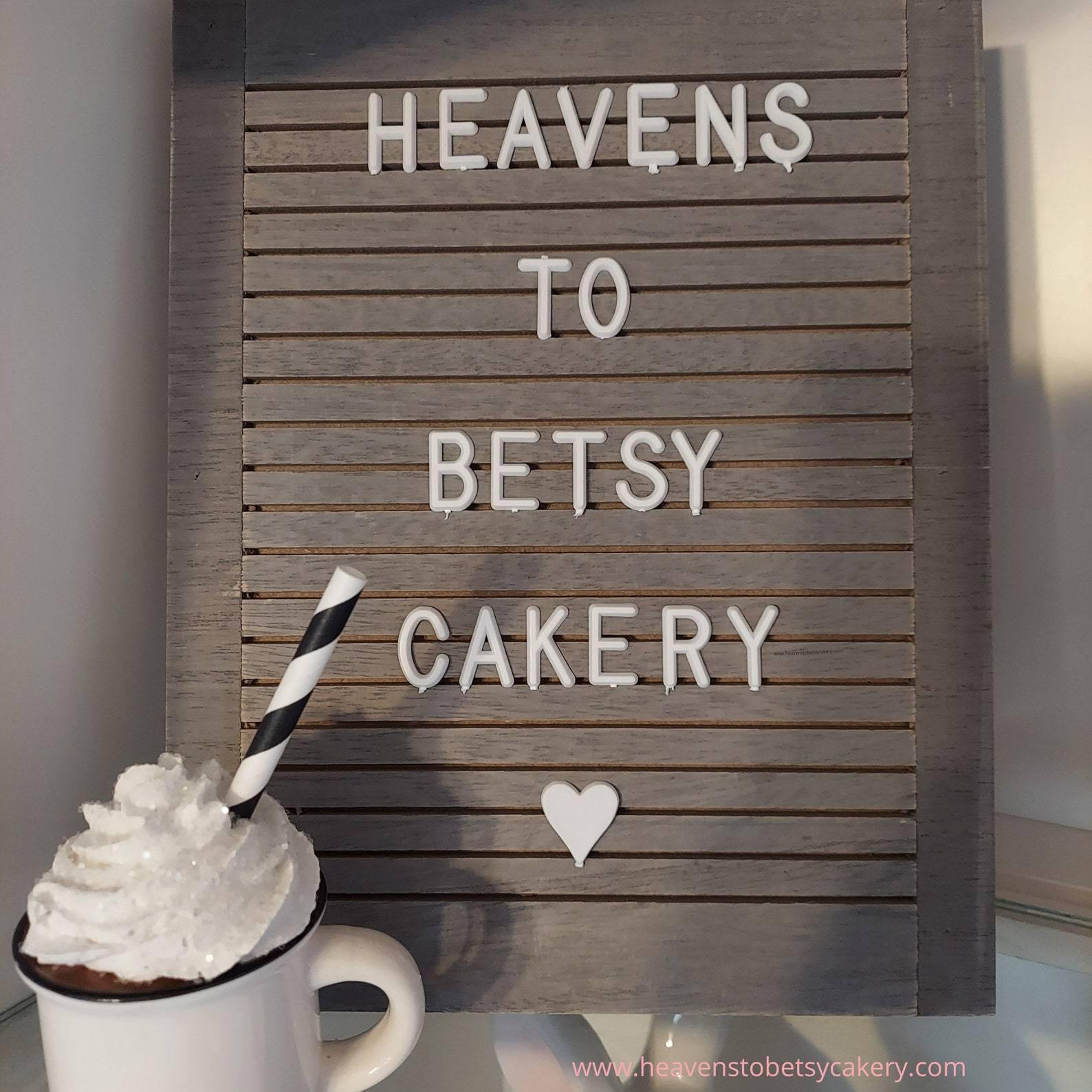 White Mini Mug w/Topper - Rae Dunn inspired - Heavens To Betsy Cakery