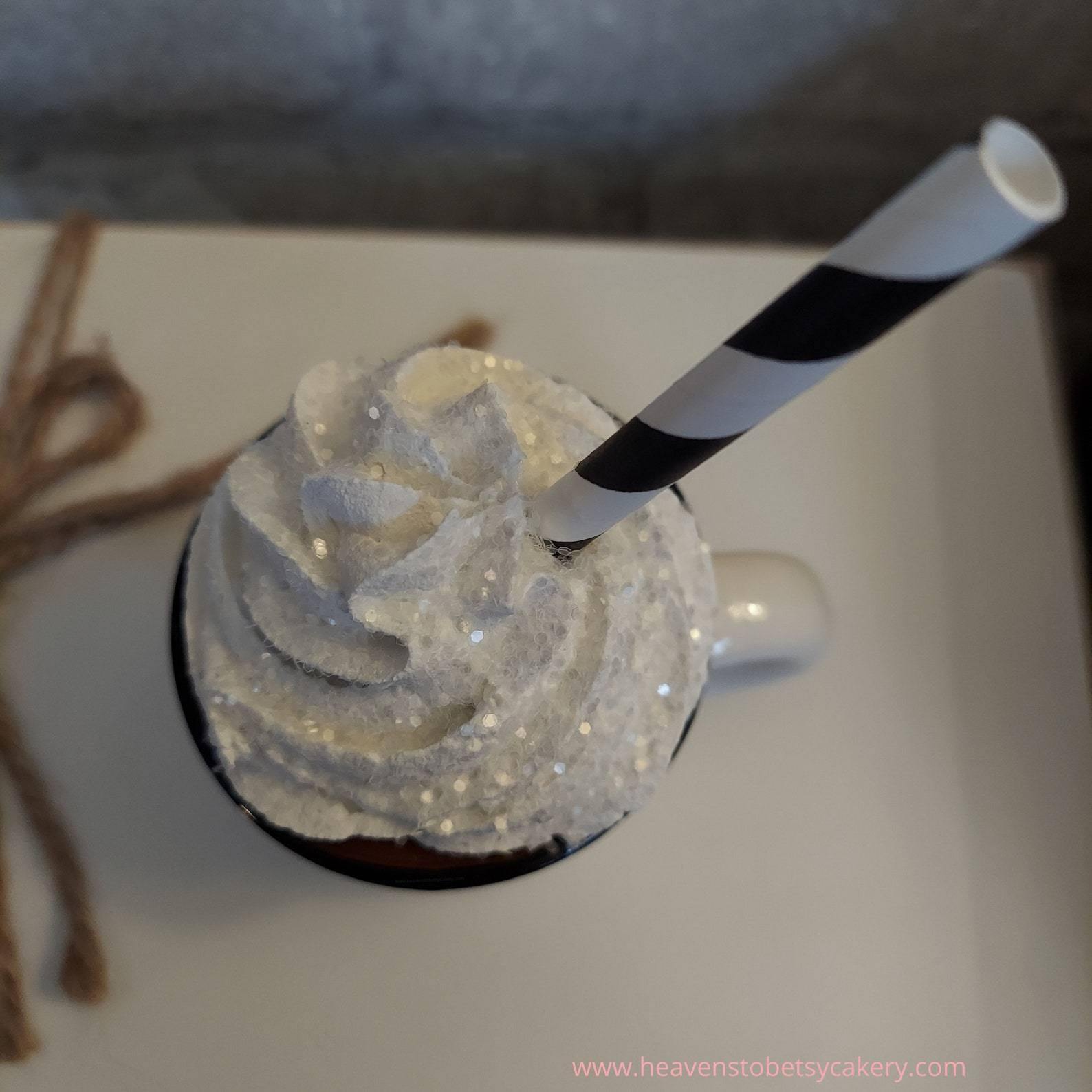 White Mini Mug w/Topper - Rae Dunn inspired - Heavens To Betsy Cakery