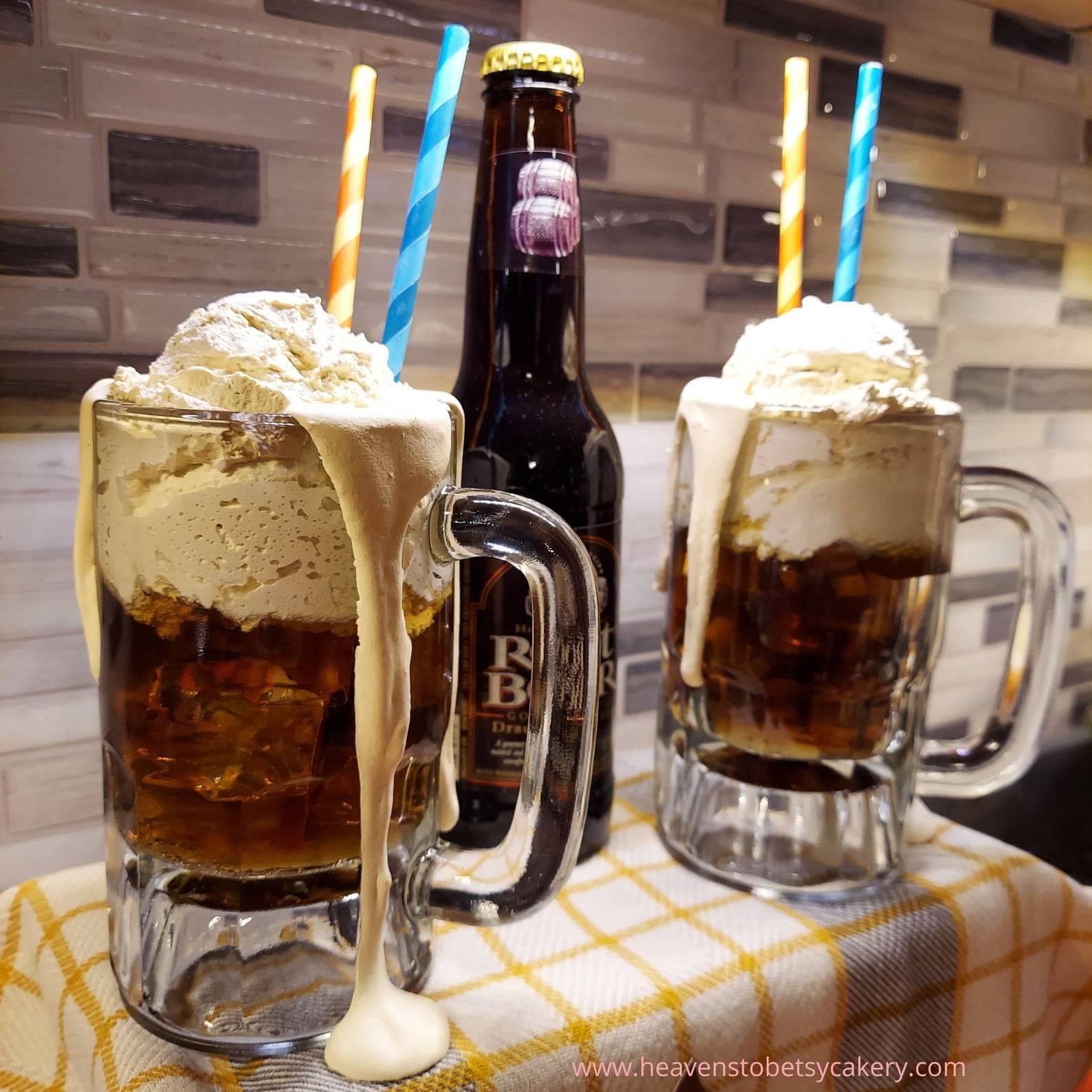 FAKE Old-Fashioned Root Beer Float in Glass - Heavens To Betsy Cakery