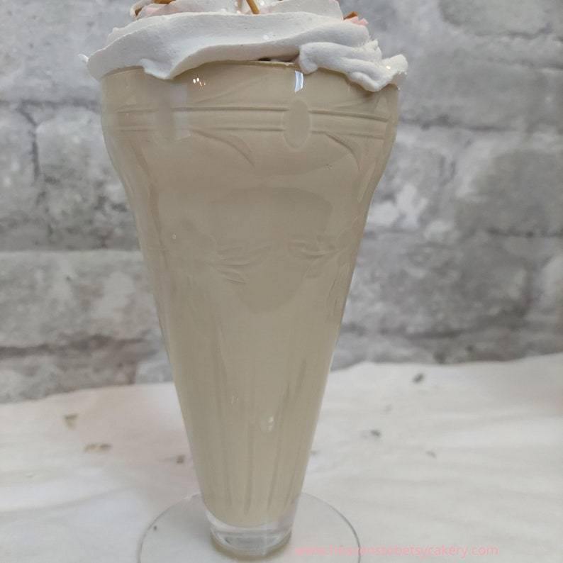 FAKE Milkshake in VINTAGE Soda Fountain Glass - Heavens To Betsy Cakery