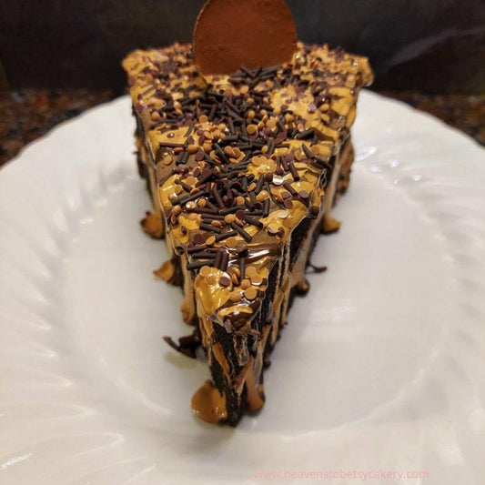 FAUX/FAKE Chocolate Peanut Butter Cup Cake Slice - Heavens To Betsy Cakery