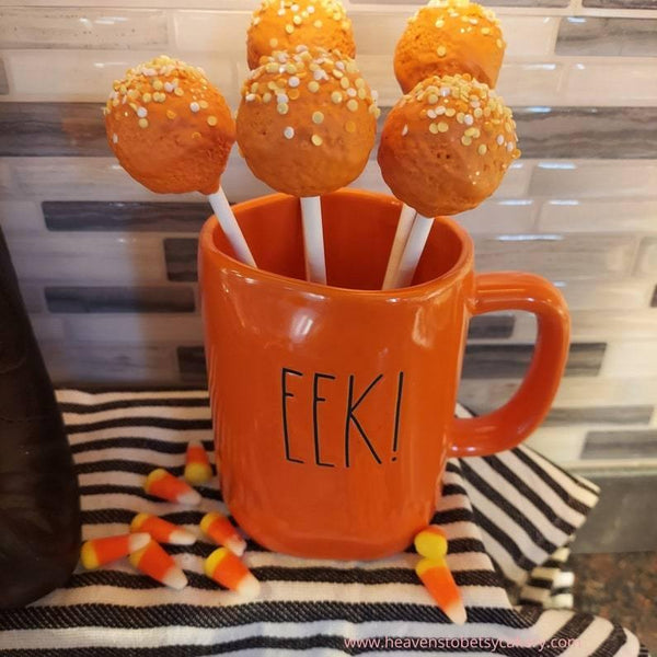 FAKE Candy Corn Cake Pops - Heavens To Betsy Cakery