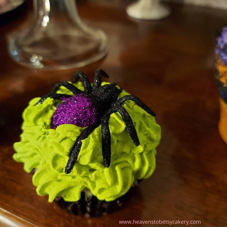 FAKE Halloween Cupcake w/Spider - Heavens To Betsy Cakery