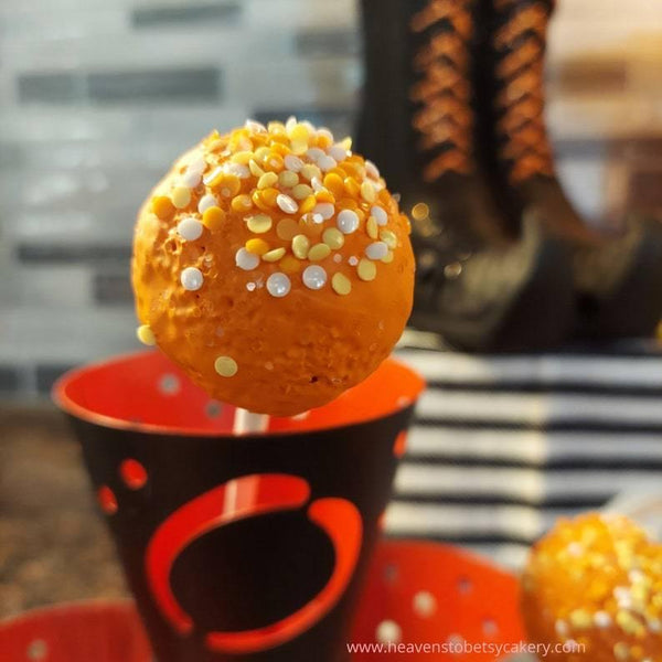 FAKE Candy Corn Cake Pops - Heavens To Betsy Cakery