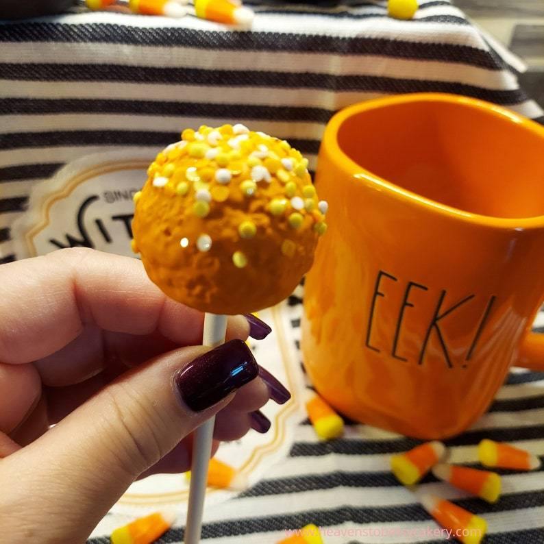 FAKE Candy Corn Cake Pops - Heavens To Betsy Cakery