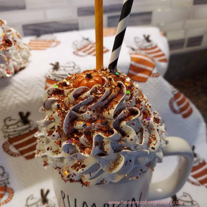 Pumpkin Spice Mug Topper - Heavens To Betsy Cakery