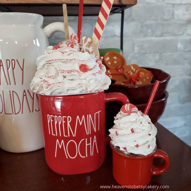 Peppermint Candy Topper w/Mini Mug - Heavens To Betsy Cakery