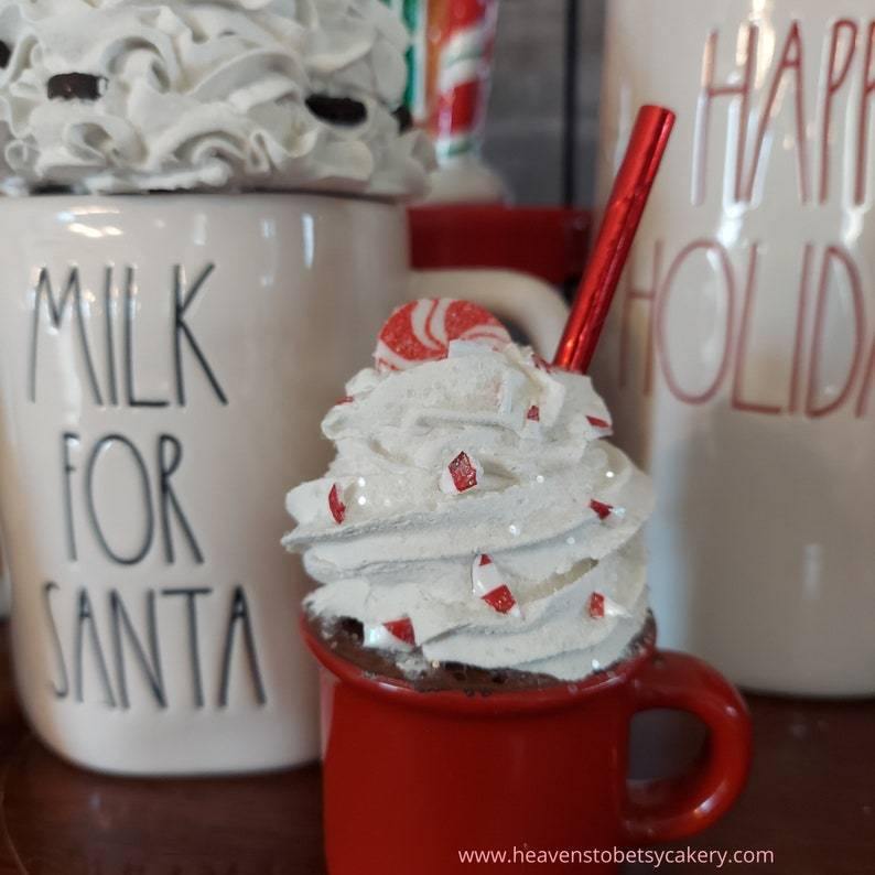 Peppermint Candy Topper w/Mini Mug - Heavens To Betsy Cakery