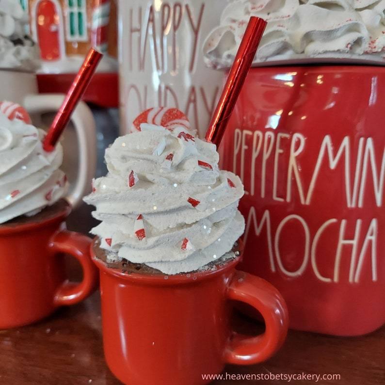 Peppermint Candy Topper w/Mini Mug - Heavens To Betsy Cakery