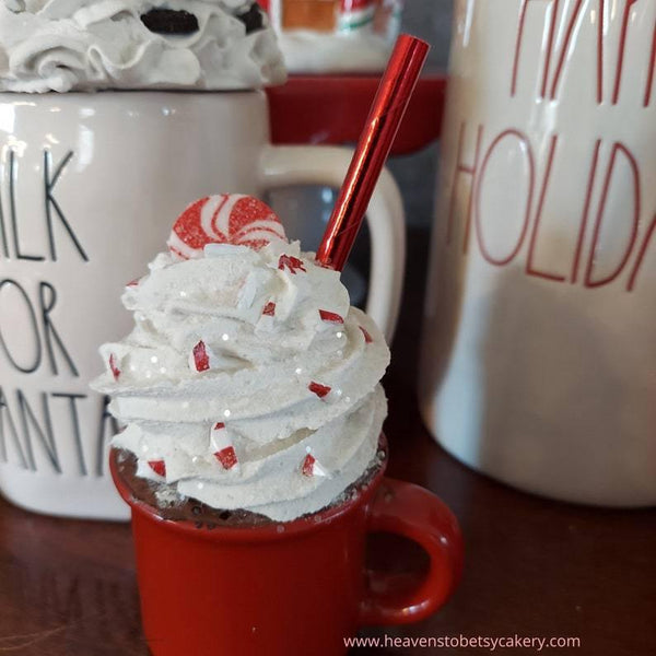 Peppermint Candy Topper w/Mini Mug - Heavens To Betsy Cakery