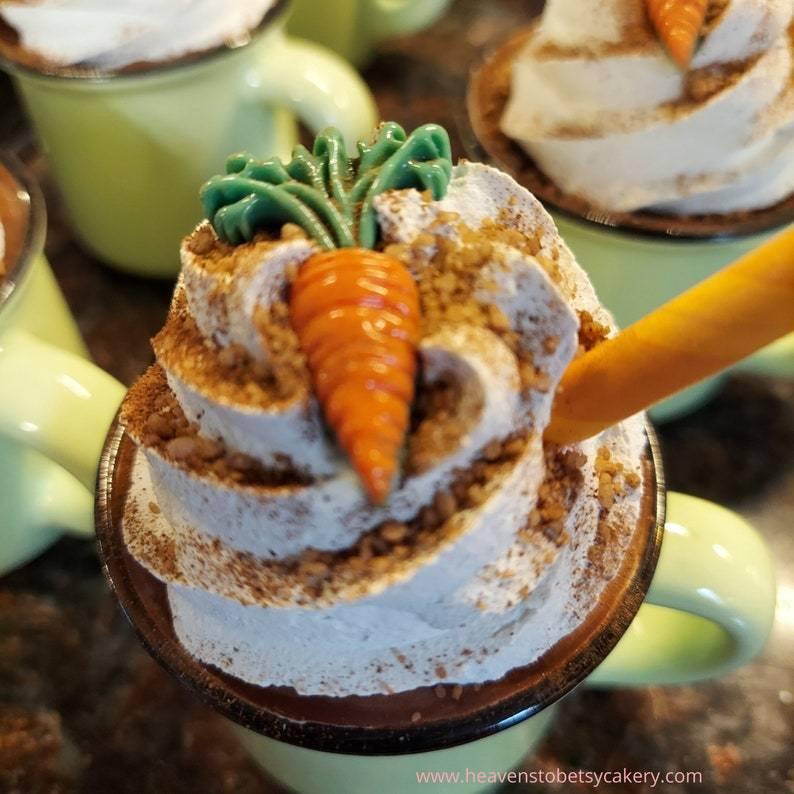 Carrot Cake Mini Mugs - Tiered Tray Decor, Rae Dunn inspired - Heavens To Betsy Cakery