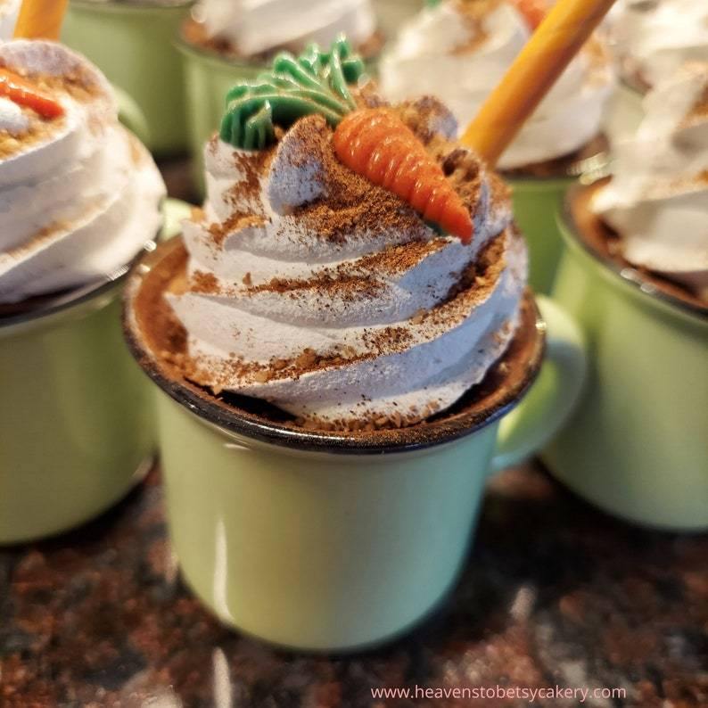 Carrot Cake Mini Mugs - Tiered Tray Decor, Rae Dunn inspired - Heavens To Betsy Cakery