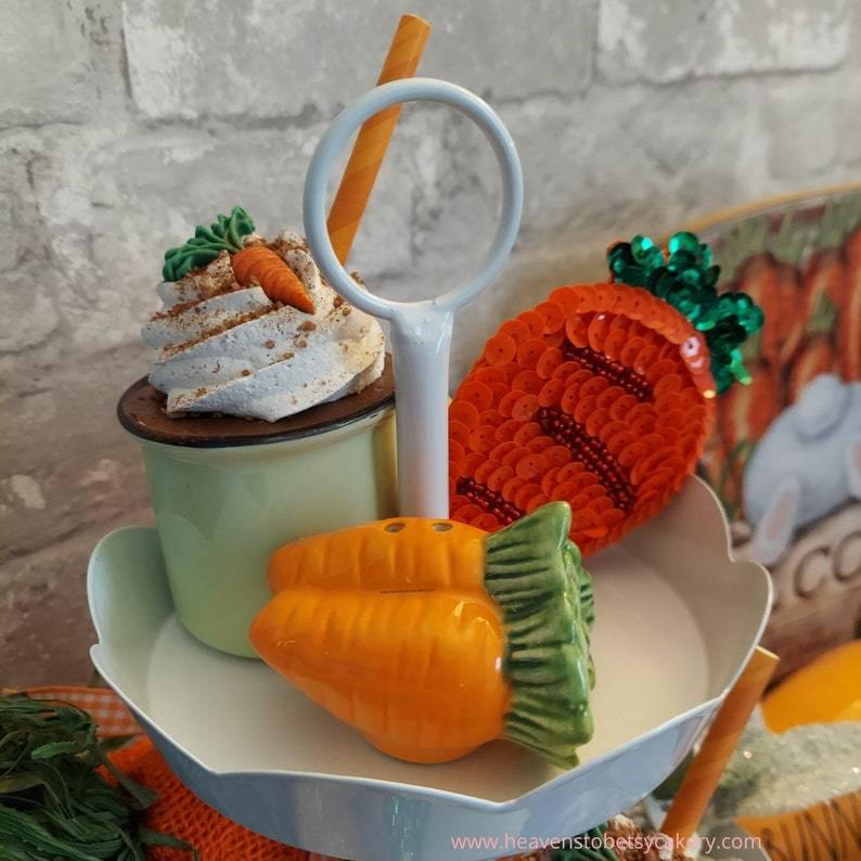 Carrot Cake Mini Mugs - Tiered Tray Decor, Rae Dunn inspired - Heavens To Betsy Cakery