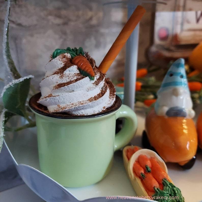 Carrot Cake Mini Mugs - Tiered Tray Decor, Rae Dunn inspired - Heavens To Betsy Cakery