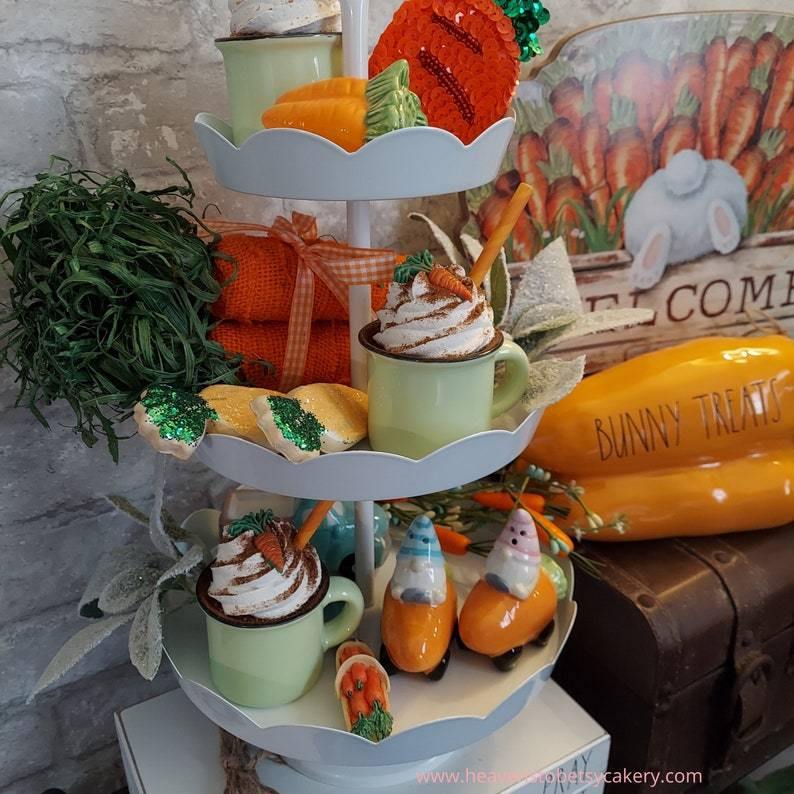 Carrot Cake Mini Mugs - Tiered Tray Decor, Rae Dunn inspired - Heavens To Betsy Cakery