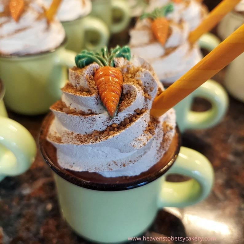 Carrot Cake Mini Mugs - Tiered Tray Decor, Rae Dunn inspired - Heavens To Betsy Cakery