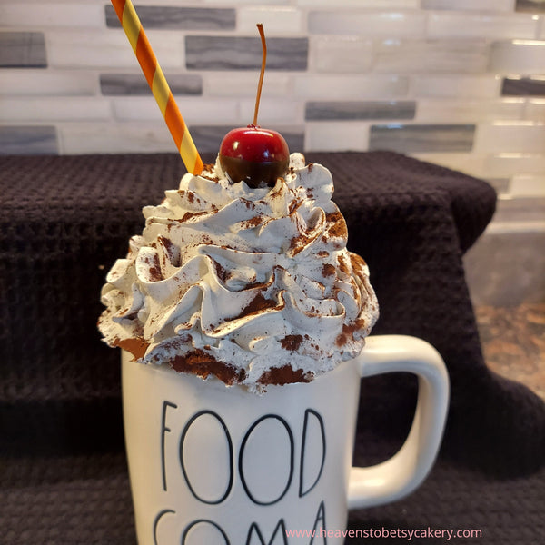 Hot Cocoa Mug Topper - Rae Dunn inspired, Tiered Tray, Farmhouse Decor, Fall Decor, Fake Whipped Cream, Thanksgiving Decor, Mug, Fake Food