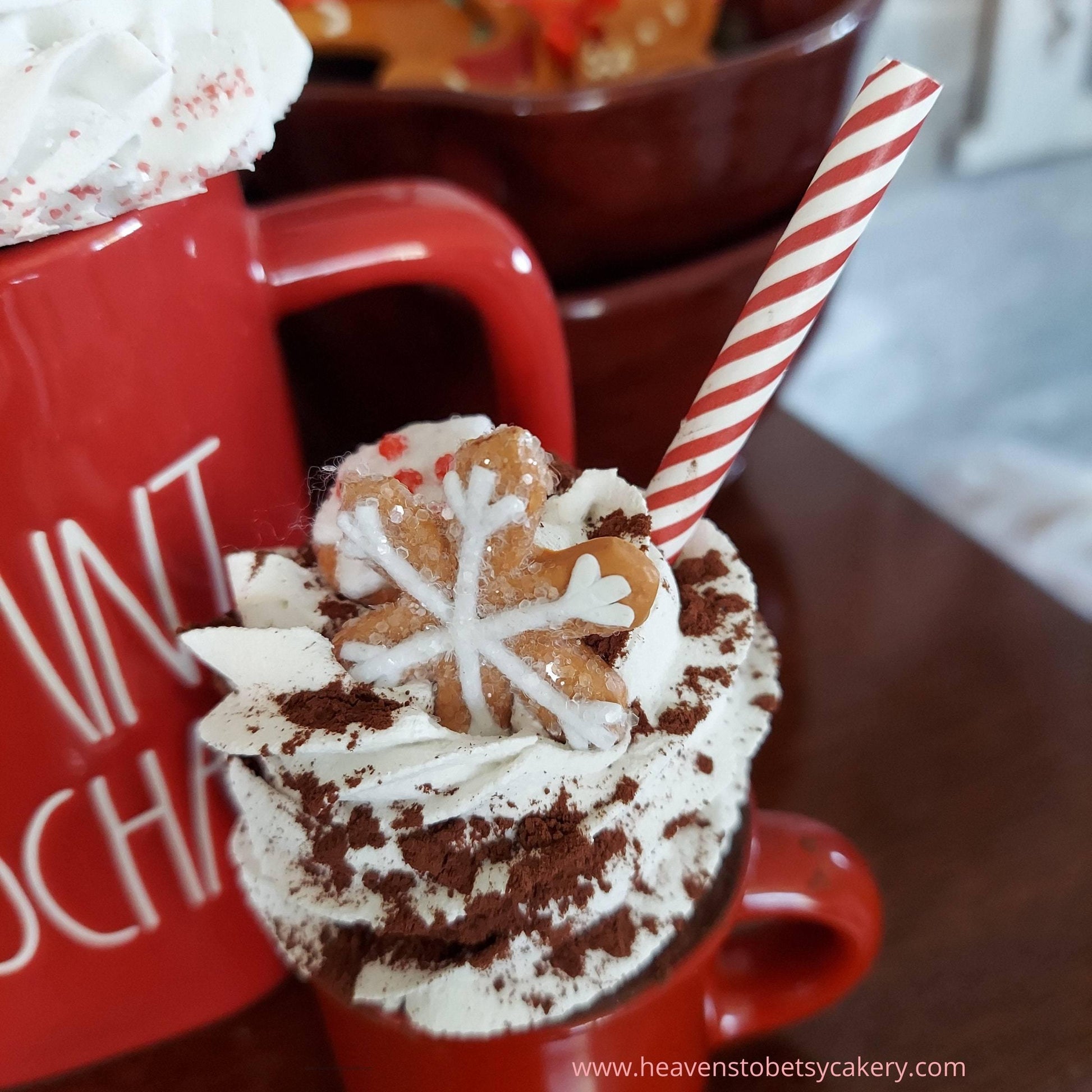 Peppermint Mocha Mug Topper w/Mini Mug - Heavens To Betsy Cakery