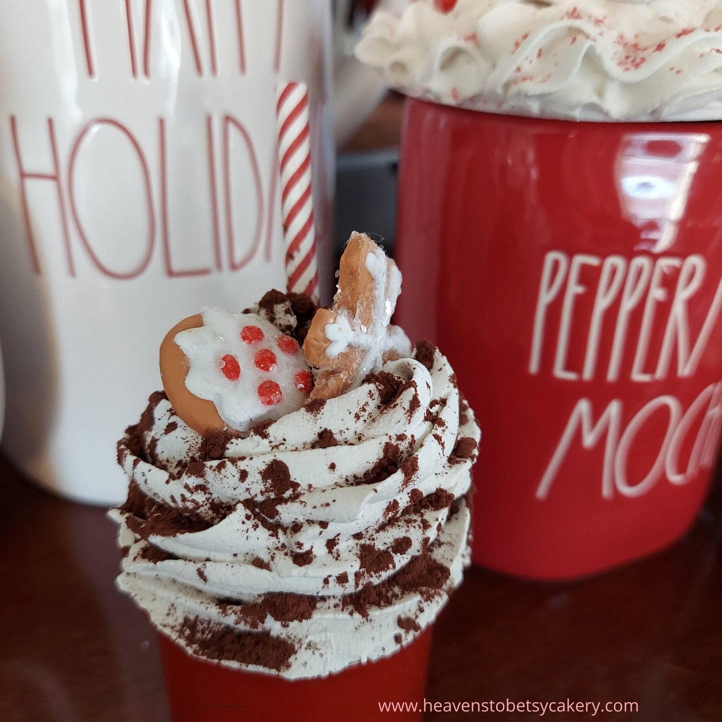 Peppermint Mocha Mug Topper w/Mini Mug - Heavens To Betsy Cakery