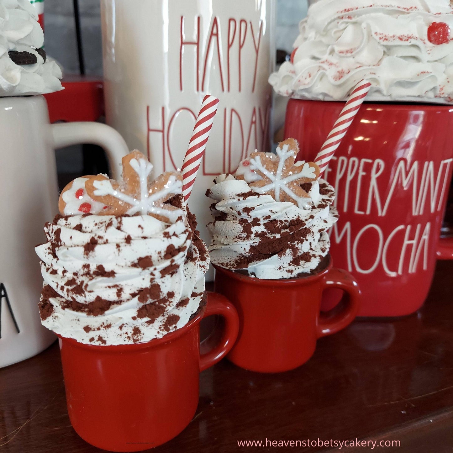 Peppermint Mocha Mug Topper w/Mini Mug - Heavens To Betsy Cakery