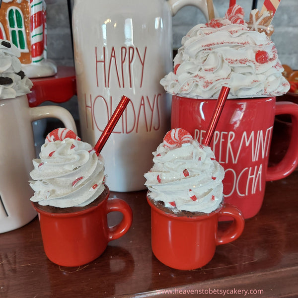 Peppermint Candy Topper w/Mini Mug - Rae Dunn inspired, Tiered
