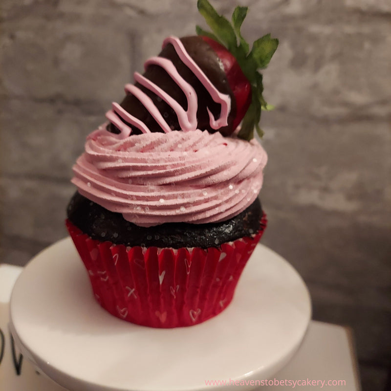 FAKE Valentine's Day Cupcake - tiered tray decor, valentine cupcakes, rae dunn, pink cupcake, kitchen decor, fake food, valentines decor