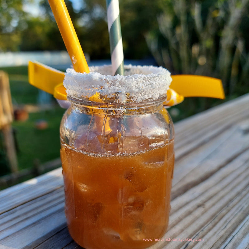 Fake Sweet Tea, Mason Jar, fake drinks, tiered tray decor, sunflowers, fall tray decor, mini sweet tea, lemons, mini mason jar, farmhouse