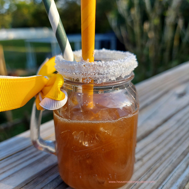 Fake Sweet Tea, Mason Jar, fake drinks, tiered tray decor, sunflowers, fall tray decor, mini sweet tea, lemons, mini mason jar, farmhouse