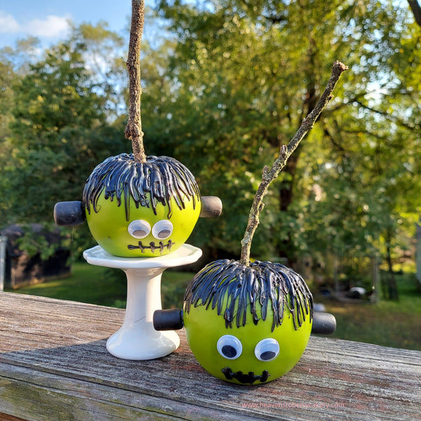 Fake Frankenstein Apple, Halloween Decor, Apple Decor, Tier Tray Decor, Fake Apple, Fall Decor, Green Apple, Trick Or Treat, Halloween Decor