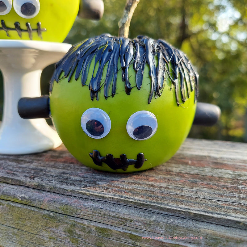 Fake Frankenstein Apple, Halloween Decor, Apple Decor, Tier Tray Decor, Fake Apple, Fall Decor, Green Apple, Trick Or Treat, Halloween Decor