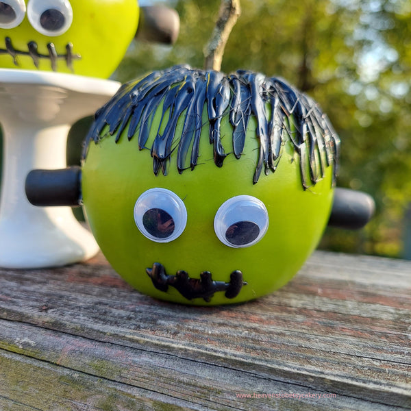 Fake Frankenstein Apple, Halloween Decor, Apple Decor, Tier Tray Decor, Fake Apple, Fall Decor, Green Apple, Trick Or Treat, Halloween Decor