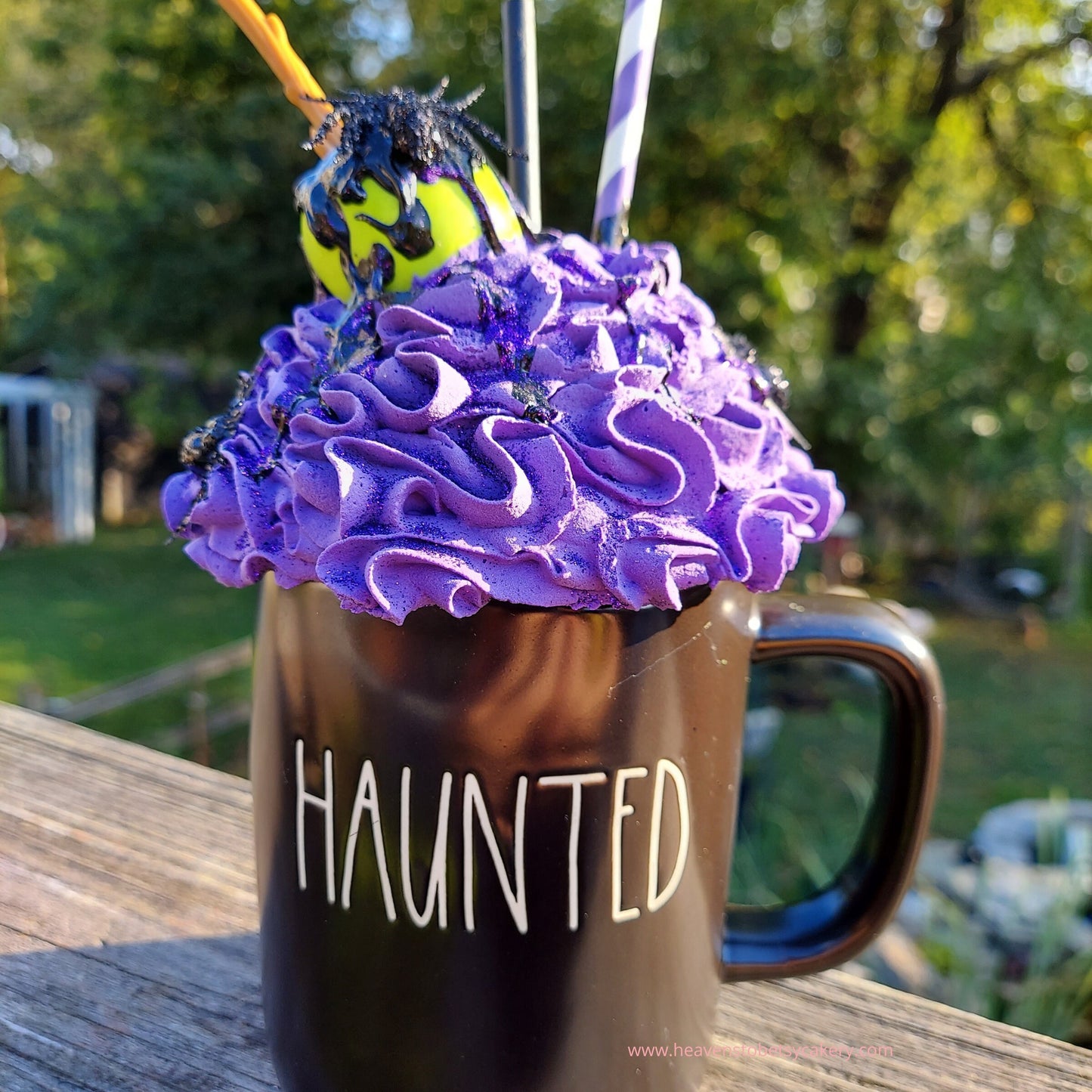 Halloween Poison Apple Mug Topper, Halloween Decor, Tiered Tray Decor, Rae Dunn inspired, Spooky/Spider Decor, Fake Whipped Cream Mug Topper