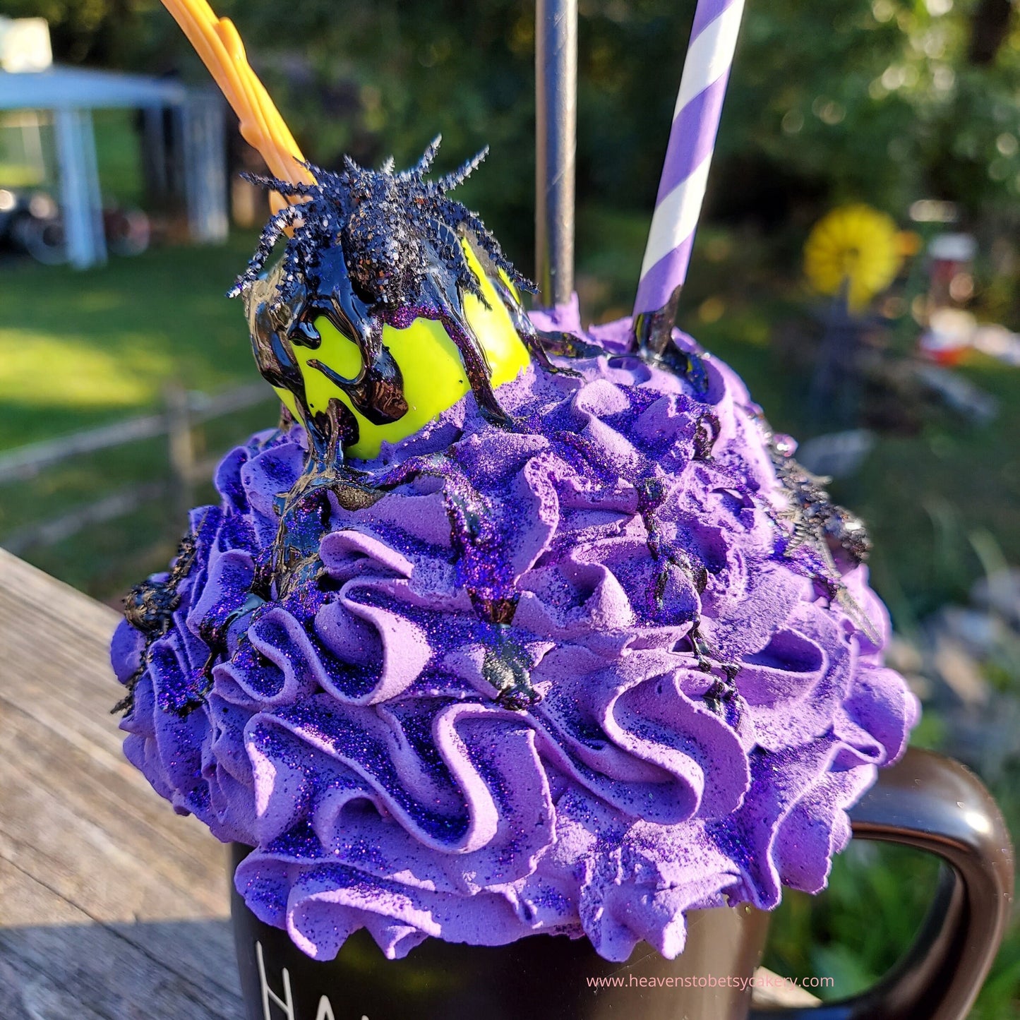 Halloween Poison Apple Mug Topper, Halloween Decor, Tiered Tray Decor, Rae Dunn inspired, Spooky/Spider Decor, Fake Whipped Cream Mug Topper