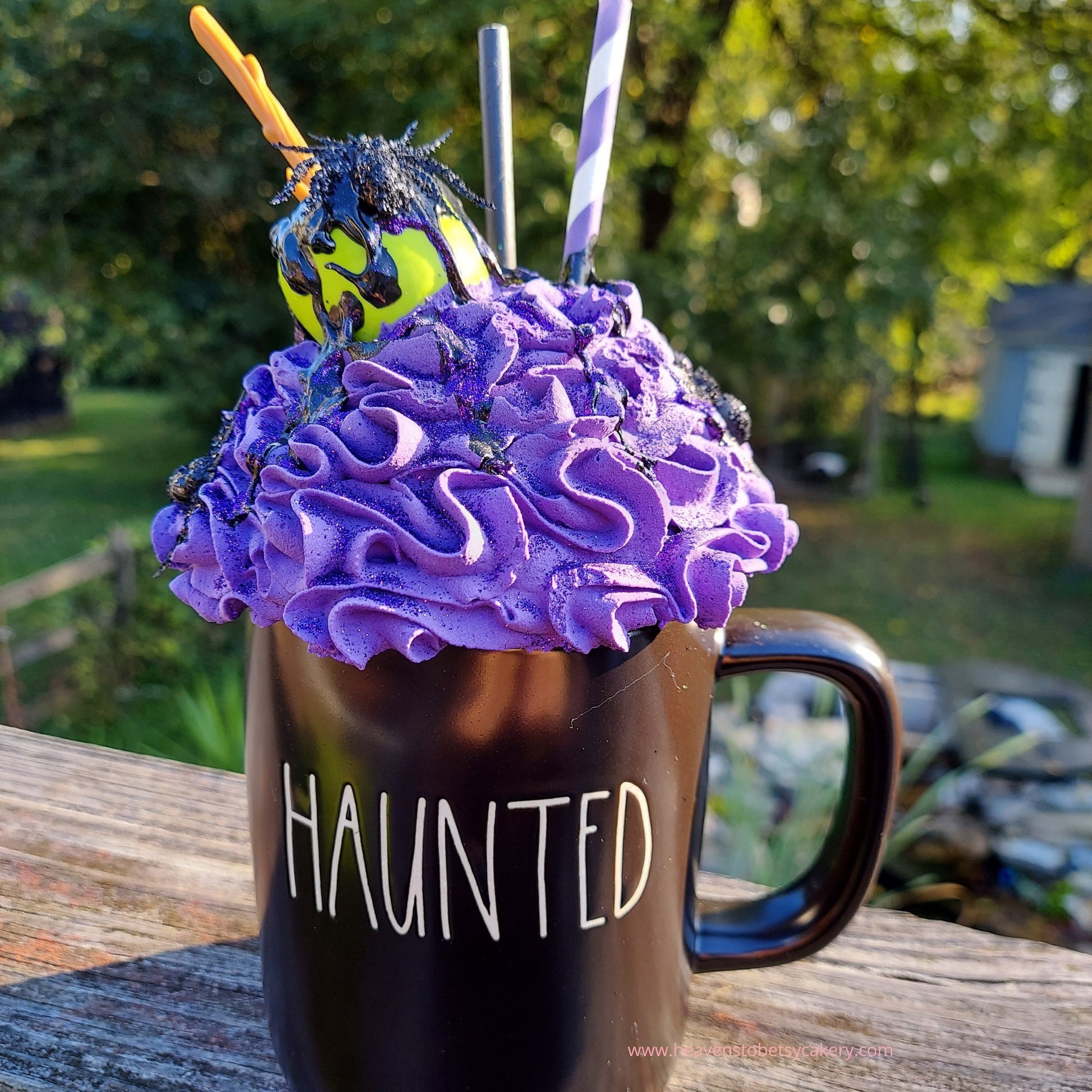 Halloween Poison Apple Mug Topper, Halloween Decor, Tiered Tray Decor, Rae Dunn inspired, Spooky/Spider Decor, Fake Whipped Cream Mug Topper